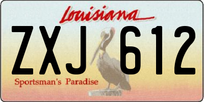 LA license plate ZXJ612