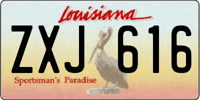 LA license plate ZXJ616