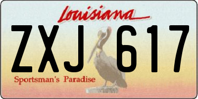 LA license plate ZXJ617