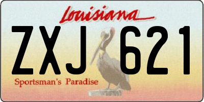 LA license plate ZXJ621