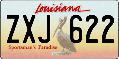 LA license plate ZXJ622