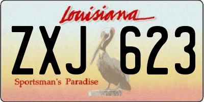 LA license plate ZXJ623