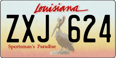 LA license plate ZXJ624