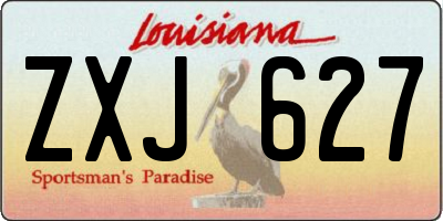 LA license plate ZXJ627