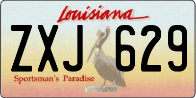 LA license plate ZXJ629