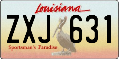 LA license plate ZXJ631