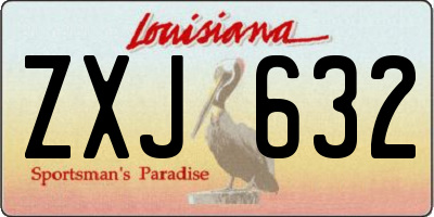 LA license plate ZXJ632