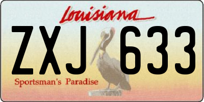 LA license plate ZXJ633