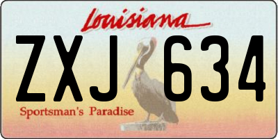 LA license plate ZXJ634