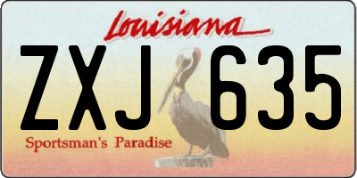 LA license plate ZXJ635