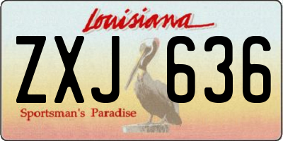 LA license plate ZXJ636