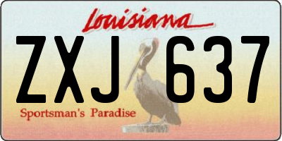 LA license plate ZXJ637