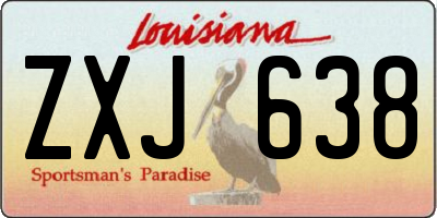 LA license plate ZXJ638