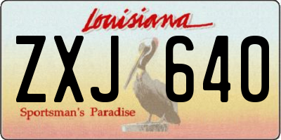 LA license plate ZXJ640