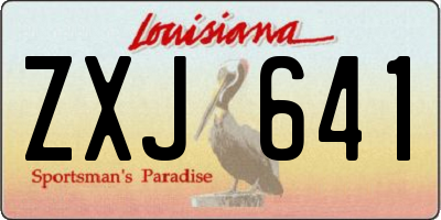 LA license plate ZXJ641