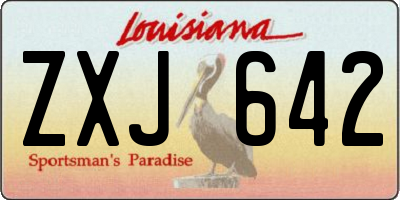 LA license plate ZXJ642