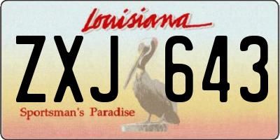 LA license plate ZXJ643