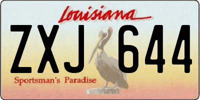 LA license plate ZXJ644