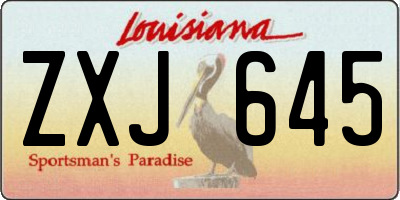 LA license plate ZXJ645