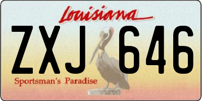 LA license plate ZXJ646