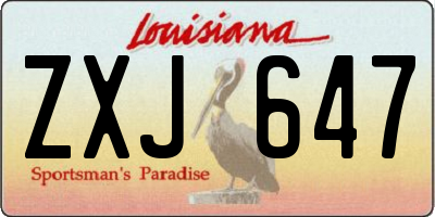 LA license plate ZXJ647