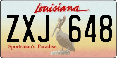 LA license plate ZXJ648