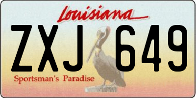 LA license plate ZXJ649