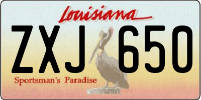 LA license plate ZXJ650