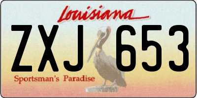 LA license plate ZXJ653