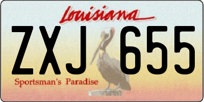 LA license plate ZXJ655