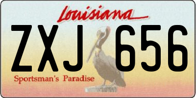 LA license plate ZXJ656