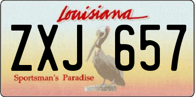 LA license plate ZXJ657