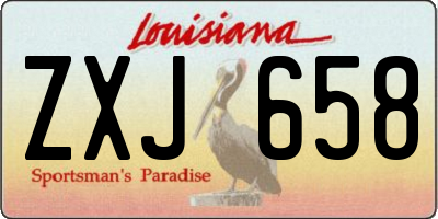 LA license plate ZXJ658