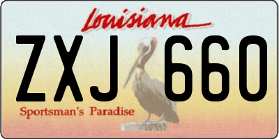LA license plate ZXJ660