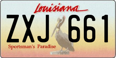 LA license plate ZXJ661