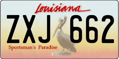 LA license plate ZXJ662