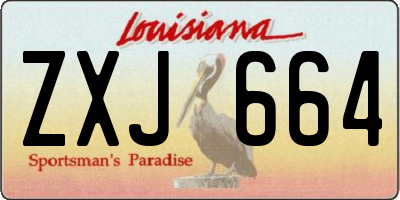 LA license plate ZXJ664