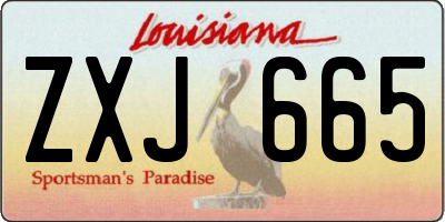 LA license plate ZXJ665