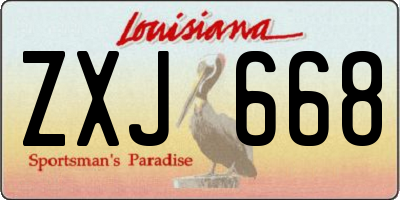 LA license plate ZXJ668