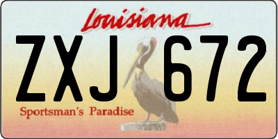 LA license plate ZXJ672