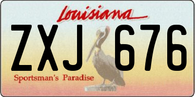 LA license plate ZXJ676