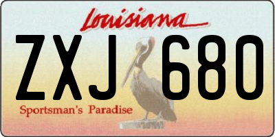 LA license plate ZXJ680
