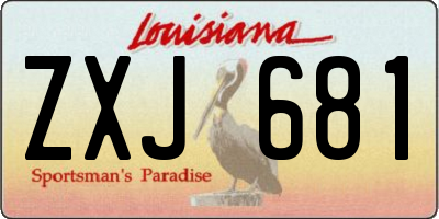 LA license plate ZXJ681