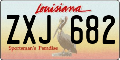 LA license plate ZXJ682