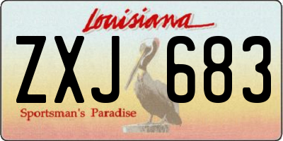 LA license plate ZXJ683