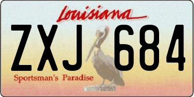 LA license plate ZXJ684