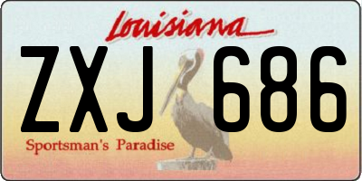 LA license plate ZXJ686