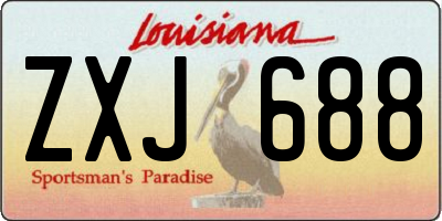 LA license plate ZXJ688