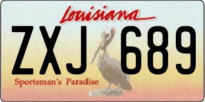 LA license plate ZXJ689