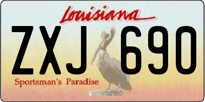 LA license plate ZXJ690